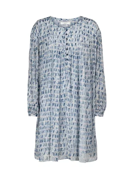 Tie-dye obleka Marant Etoile iz šifona modra