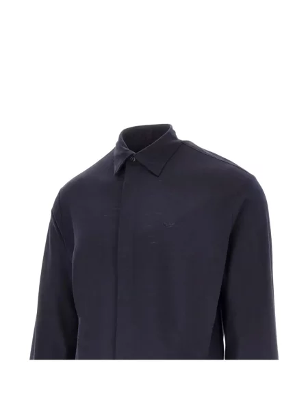 Vilnonė marškiniai Emporio Armani mėlyna