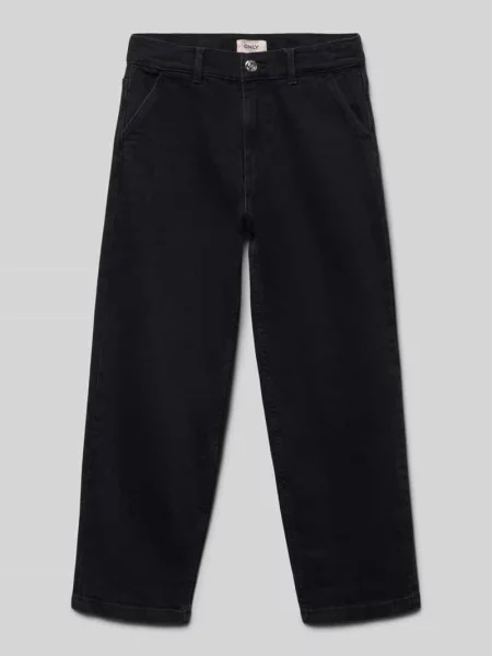 Jeansy o kroju loose fit z mieszanki bawełny model „GIA” Only czarne