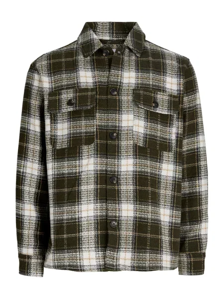 JACK & JONES Cămașă JJEREGENT oliv alb