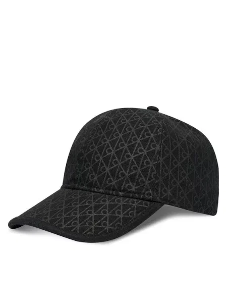 Kepurė su snapeliu Calvin Klein Emblem Print W Leather Patch Cap juoda