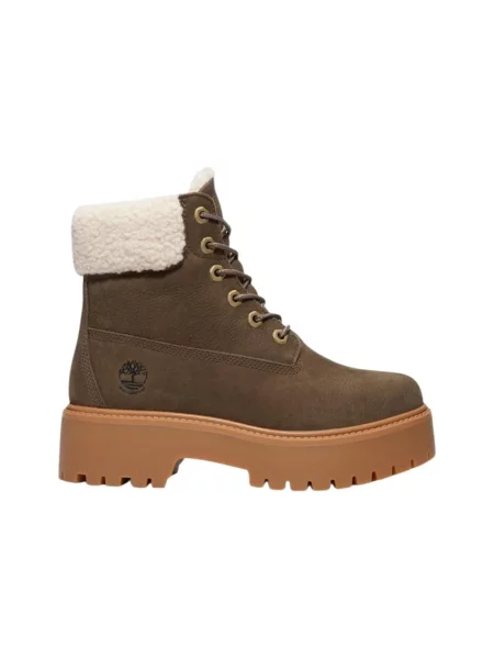 Botki Timberland skórzane w miejskim stylu z kamieniami brązowe