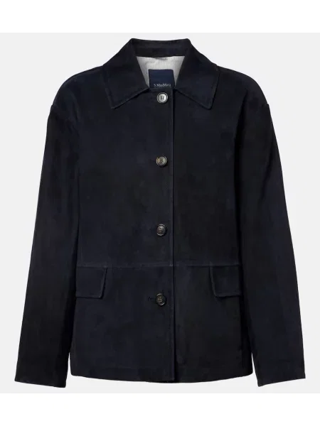 Geacă 's Max Mara din piele de căprioară albastru