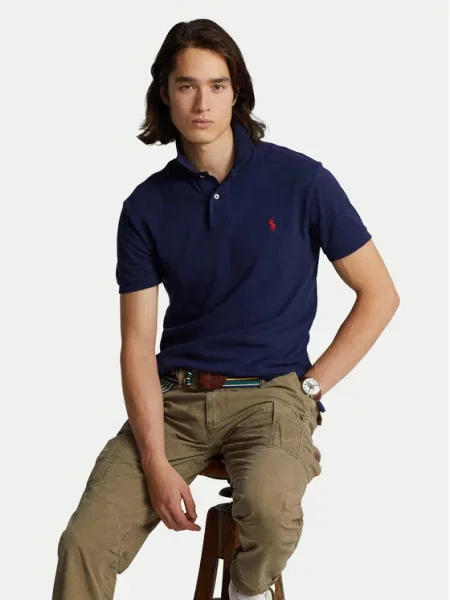 Koszulka polo Polo Ralph Lauren z siateczką z siateczki niebieska