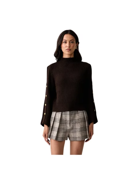 Sweter z golfem Twinset brązowy