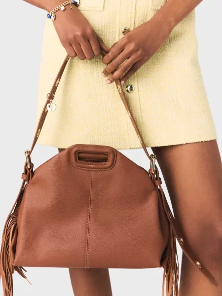 Шкіряна сумка Maje коричнева