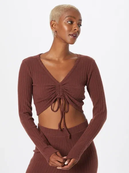 ABOUT YOU Póló Maxi Longsleeve' barna