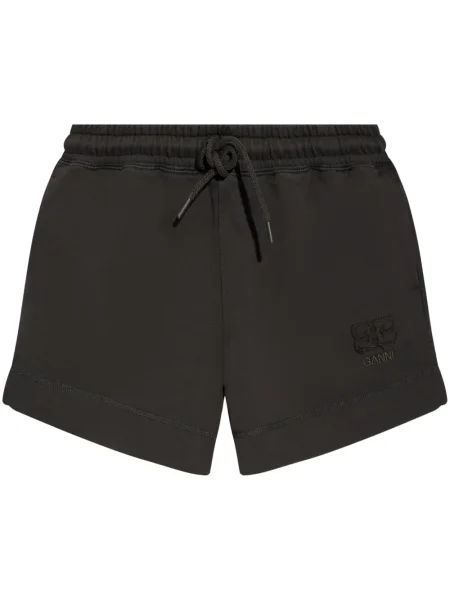 Pantaloni scurți Ganni cu broderie negru