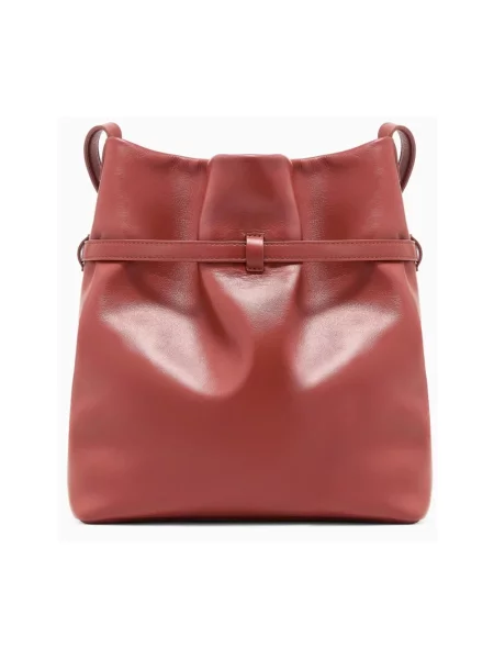 Emporio Armani torebka shopper skórzana brązowa