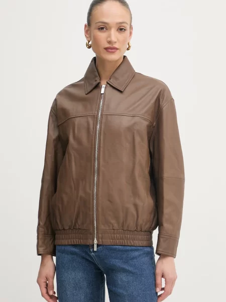 Marella krótka kurtka skórzana MLMVERTICE brązowa