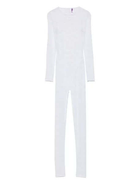 Długi kombinezon Maison Close z odkrytymi plecami biały