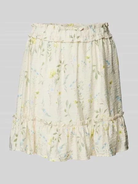 Spódnica mini z kwiatowym nadrukiem model ‘JOSIE’ Vero Moda beżowa
