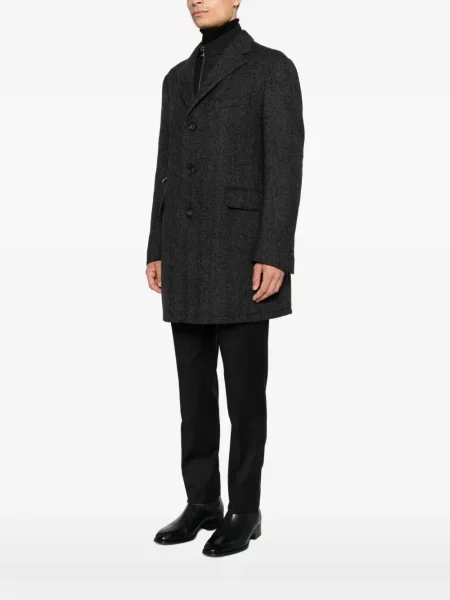 Palton Corneliani cu model herringbone gri