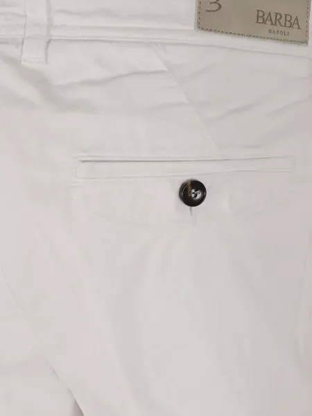 Pantaloni scurți cargo Barba din țesătură twill alb