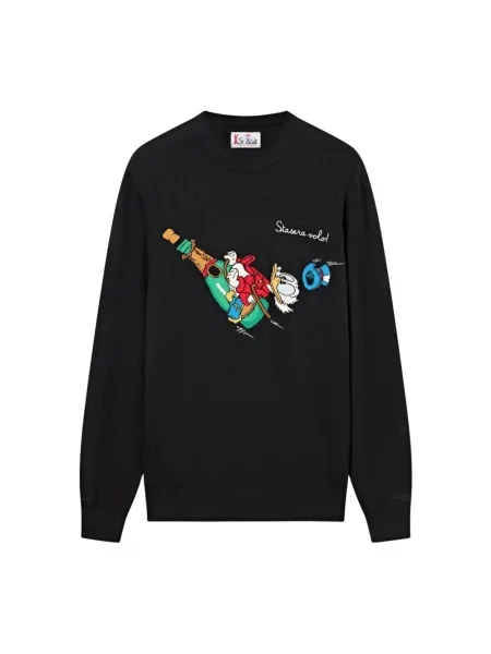 Sweter Mc2 Saint Barth wełniany czarny