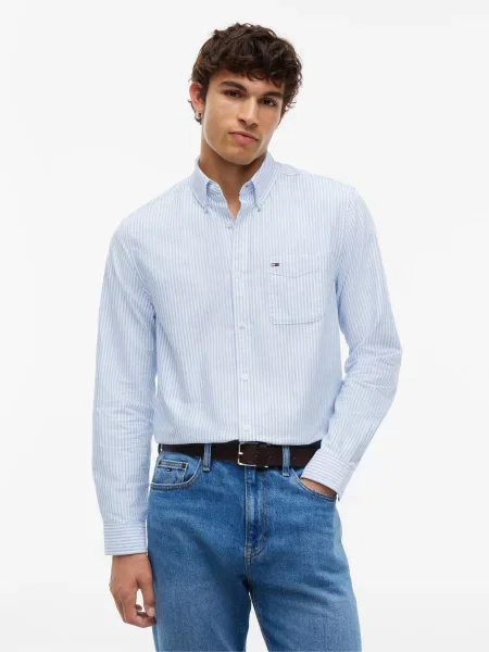 Tommy Jeans Cămașă oxford albastru