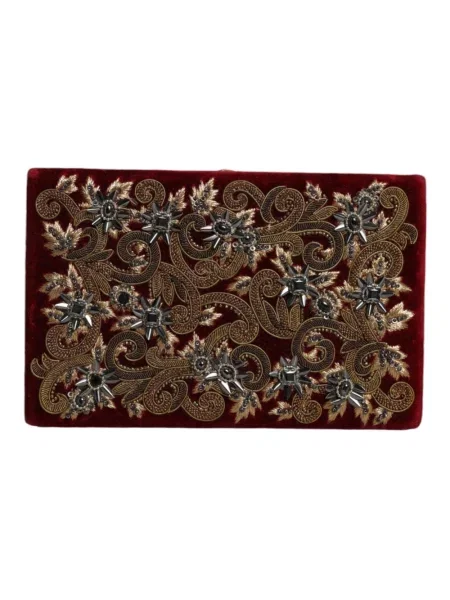 Welurowy portfel Dolce And Gabbana czerwony