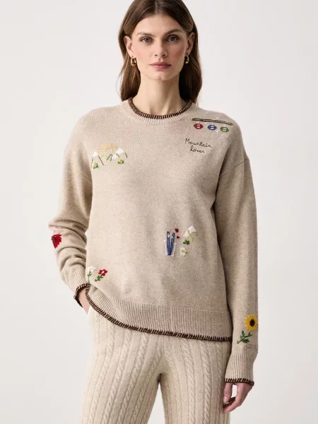 Saint Barth sweter z wełną beżowy