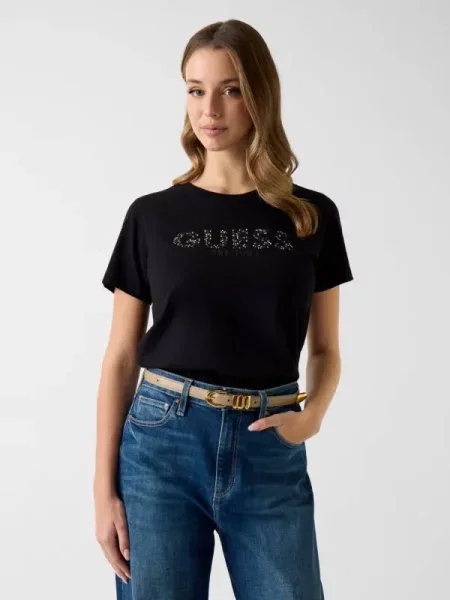 GUESS Tricou / argintiu negru