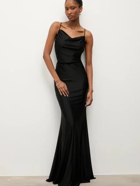 Answear.LAB rochie maxi drept negru