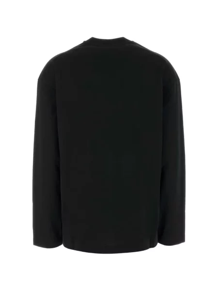 Дълго тениска Jil Sander с кръгло деколте черно