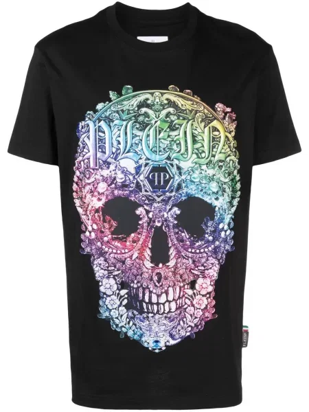 Tricou Philipp Plein cu imagine negru