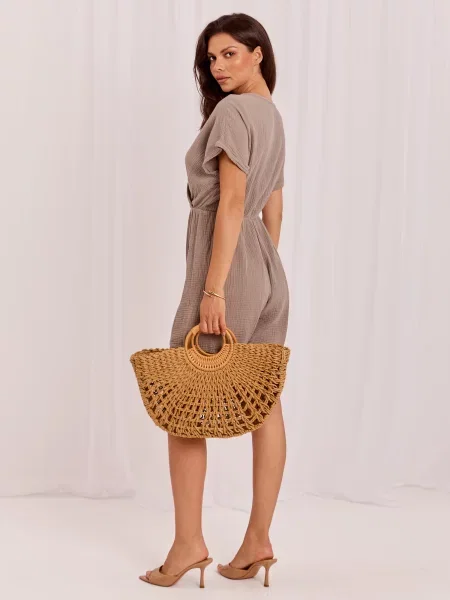 Salopetă scurtă Italy Moda bej