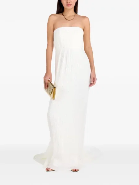 Rochie maxi Solace London fără bretele alb