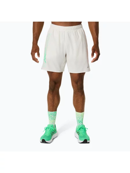 Мъжки шорти за бягане ASICS Icon cream/vital green бежово