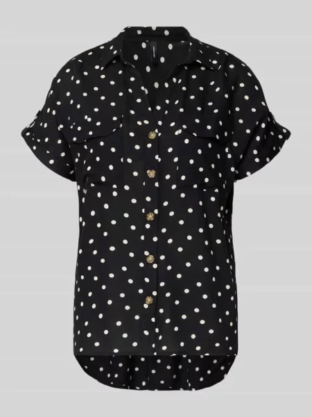Bluzka o kroju comfort fit z czystej model BUMPY' Vero Moda czarna