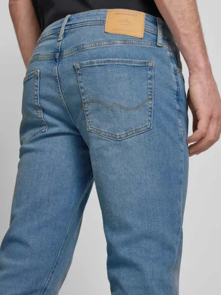 Jeansy o kroju slim fit z dodatkiem streczu model ‘Glenn’ Jack & Jones niebieskie