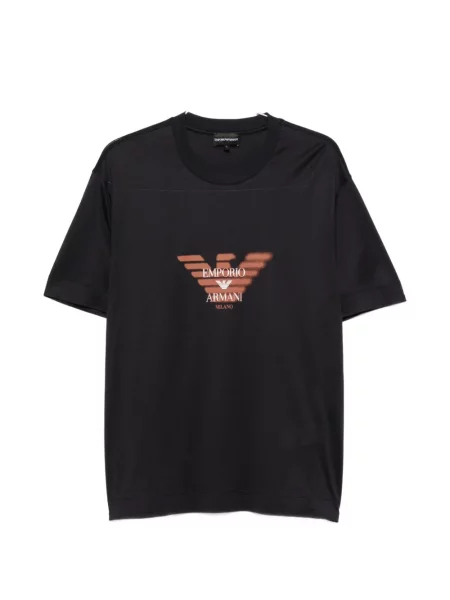 Scurt tricou Emporio Armani cu imagine negru