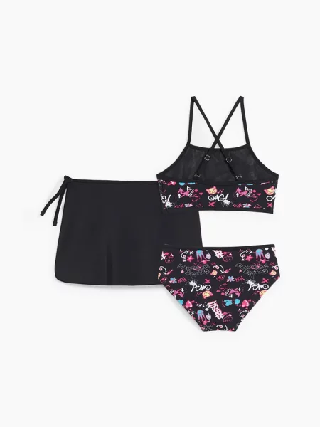 Bikini + spódniczka 3 części czarna