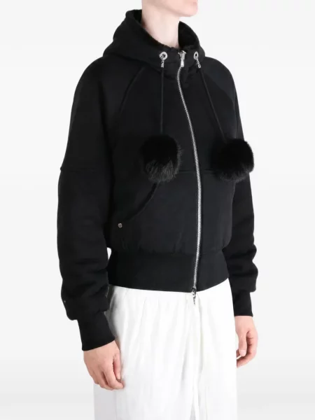 Reversibil hanorac cu glugă Moose Knuckles cu pompoane negru
