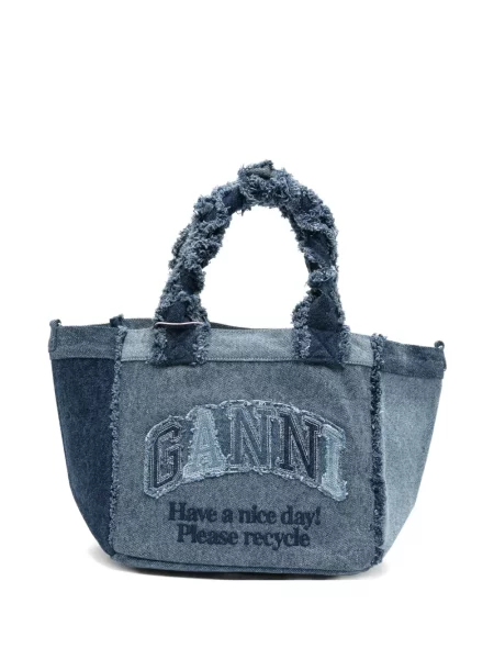 Geantă shopper Ganni albastru