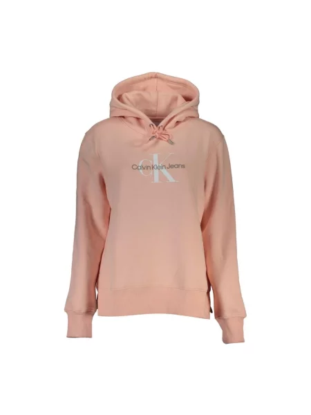 Bluza z kapturem Calvin Klein Jeans różowa
