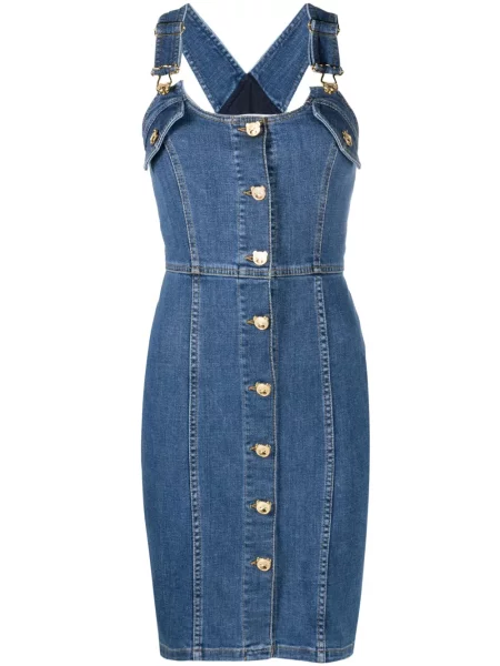 Rochie din denim Moschino albastru