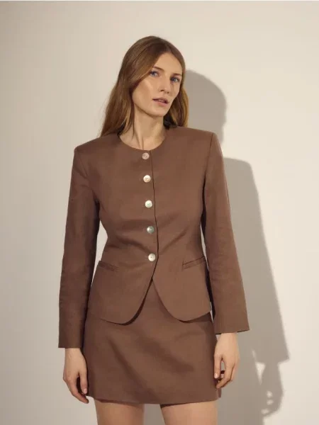 Reserved Лляний піджак бежевий