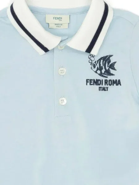 Koszulka polo dziecięca Fendi niebieska