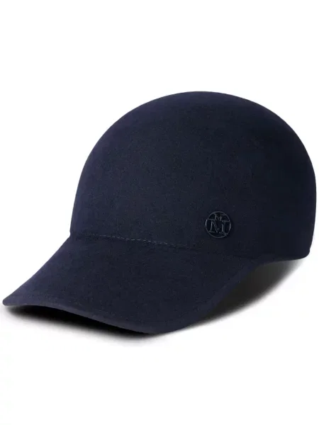 Șapcă Maison Michel de lână cu dungi de tigru albastru