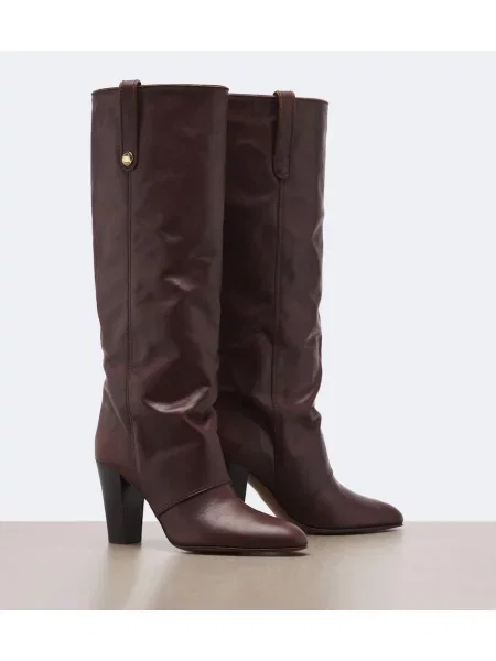 Cizme Chloé din piele maro