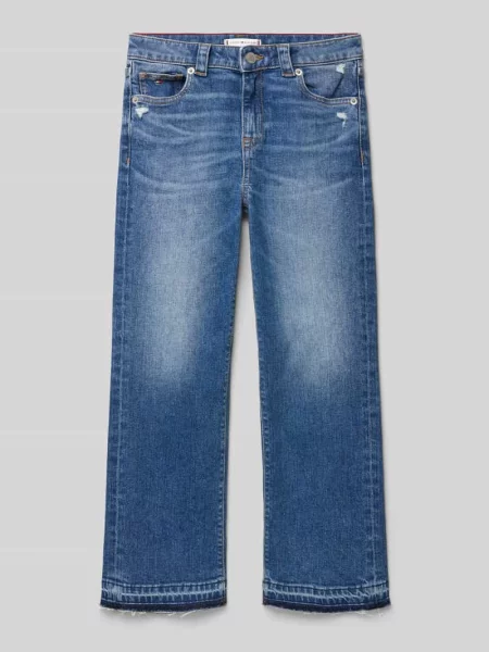 Jeansy z efektem znoszenia model ‘GIRLFRIEND’ Tommy Hilfiger Teens niebieskie