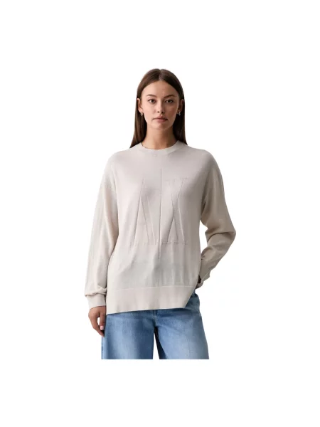 Sweter Armani Exchange wełniany beżowy
