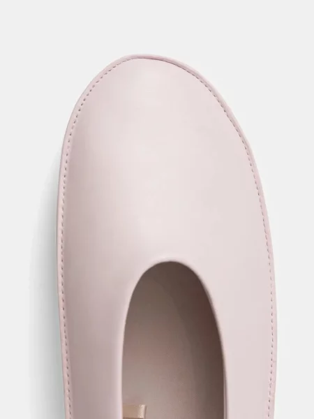 Calvin Klein bőr balerina cipő BALLERINA MARY JANE STRAP LTH rózsaszín