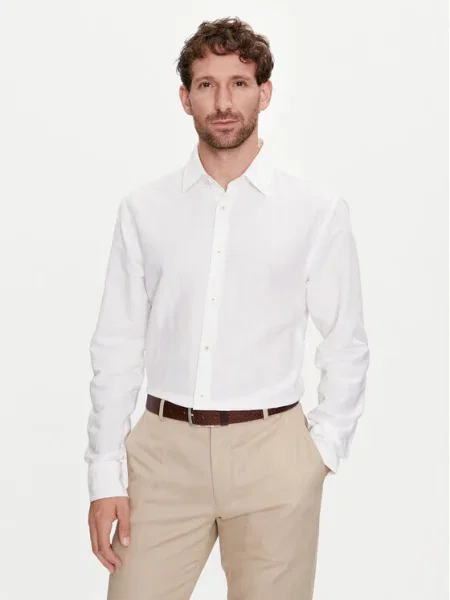 BOSS BLACK De in cămașă | Casual fit alb