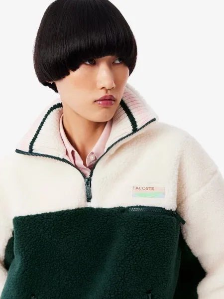 Флисовый свитер Lacoste белый