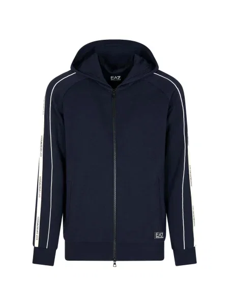 Hanorac cu glugă Ea7 Emporio Armani albastru