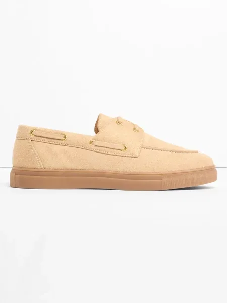 Loafersy ze sznurowaniem beżowe