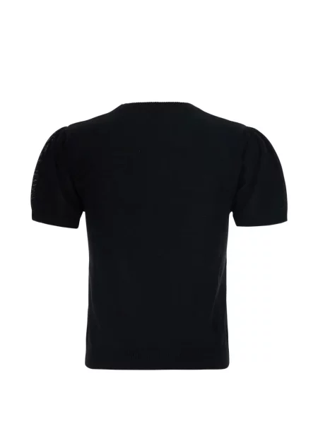 Tricou Ganni cu model argyle cu autograf negru