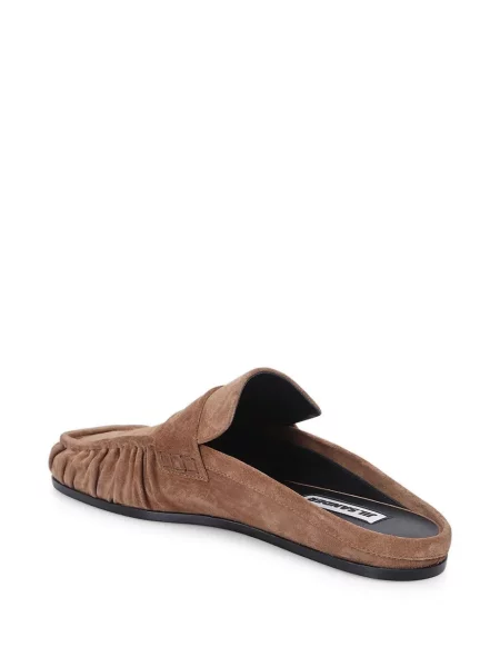 Papuci tip mules Jil Sander din piele de căprioară maro